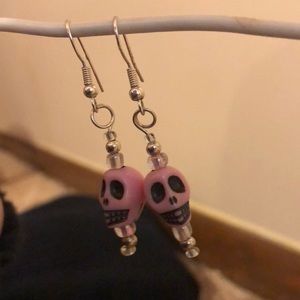 Pink Skeleton Earrings